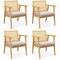 Costway Mid Century Modern Accent Chairs Set of 2/4 with Breathable Rattan Back Dining Room